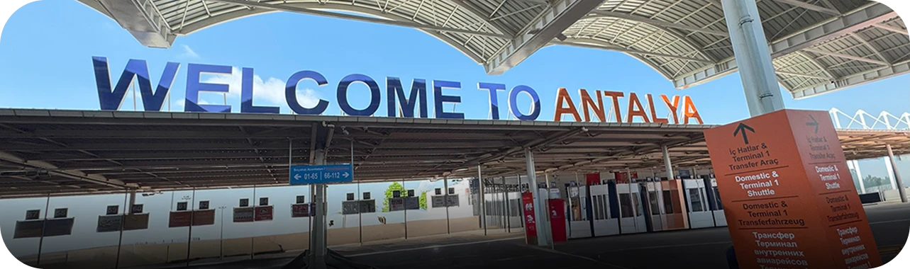 antalya havalimanı welcome to antalya tabela ve kutu harf uygulaması